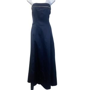 Jessica McClintock Gunne Sax Vintage Midnight Blue Strapless Prom Dress Gown 12